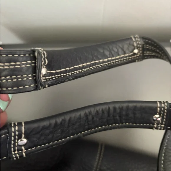 Coach Womens Black Pebbled Leather Hampton Top Handle Satchel Bag Doctor - Picture 4 of 9